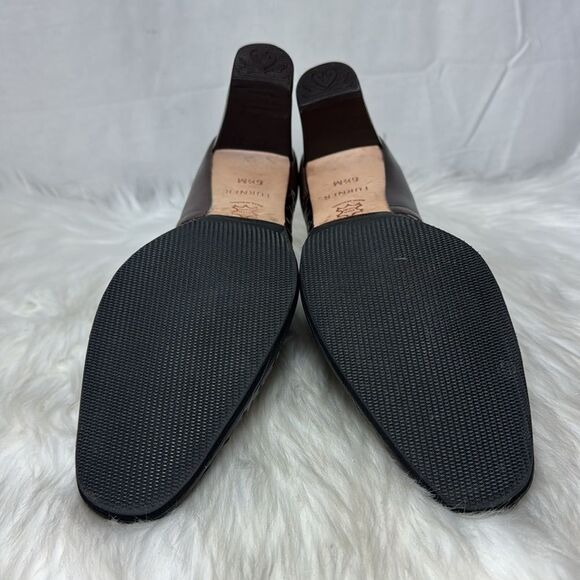 Brighton Turner Women's Heeled Booties Brown/Black Woven Leather  Sz 6.5 - Picture 6 of 6